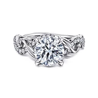 Gabriel & Co 8 Engagement Ring 14K White Gold Floral Nouveau ER15759R8W44JJ