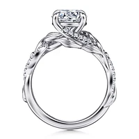 Gabriel & Co 8 Engagement Ring 14K White Gold Floral Nouveau ER15759R8W44JJ
