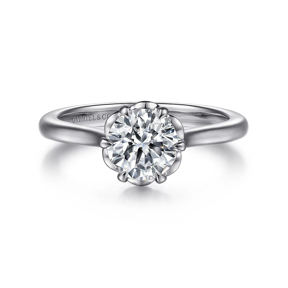 Gabriel & Co 6.5 Engagement Ring 14K White Gold Floral Nouveau ER15762R4W4JJJ
