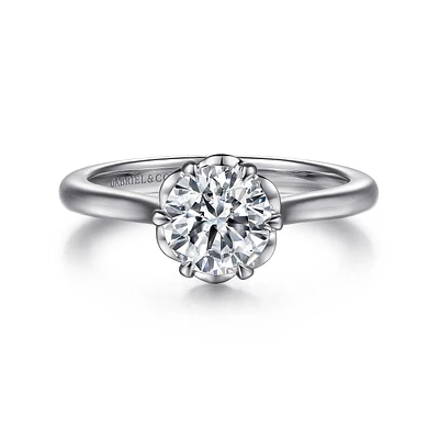 Gabriel & Co 6.5 Engagement Ring 14K White Gold Floral Nouveau ER15762R4W4JJJ