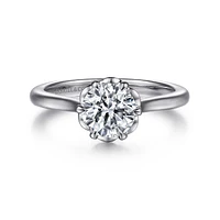 Gabriel & Co 6.5 Engagement Ring 14K White Gold Floral Nouveau ER15762R4W4JJJ