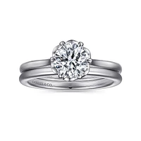 Gabriel & Co 6.5 Engagement Ring 14K White Gold Floral Nouveau ER15762R4W4JJJ