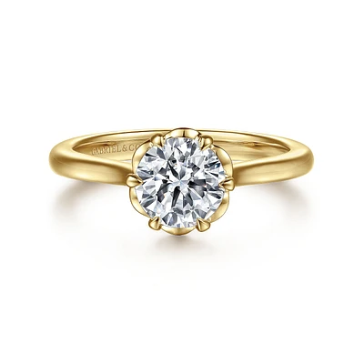 Gabriel & Co 6.5 Engagement Ring 14K Yellow Gold Floral Nouveau ER15762R4Y4JJJ