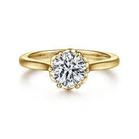 Gabriel & Co 6.5 Engagement Ring 14K Yellow Gold Floral Nouveau ER15762R4Y4JJJ