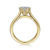 Gabriel & Co 6.5 Engagement Ring 14K Yellow Gold Floral Nouveau ER15762R4Y4JJJ