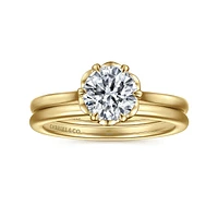 Gabriel & Co 6.5 Engagement Ring 14K Yellow Gold Floral Nouveau ER15762R4Y4JJJ