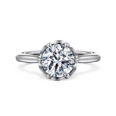 Gabriel & Co 7.4 Engagement Ring 14K White Gold Floral Nouveau ER15762R6W4JJJ