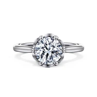 Gabriel & Co 7.4 Engagement Ring 14K White Gold Floral Nouveau ER15762R6W4JJJ