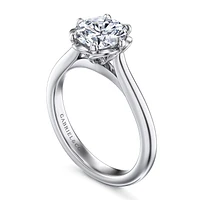 Gabriel & Co 7.4 Engagement Ring 14K White Gold Floral Nouveau ER15762R6W4JJJ