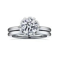 Gabriel & Co 7.4 Engagement Ring 14K White Gold Floral Nouveau ER15762R6W4JJJ