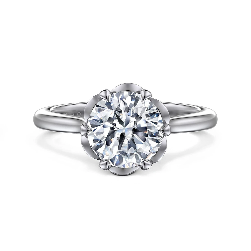 Gabriel & Co 8 Engagement Ring 14K White Gold Floral Nouveau ER15762R8W4JJJ