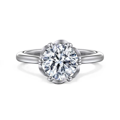 Gabriel & Co 8 Engagement Ring 14K White Gold Floral Nouveau ER15762R8W4JJJ