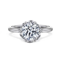 Gabriel & Co 8 Engagement Ring 14K White Gold Floral Nouveau ER15762R8W4JJJ