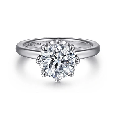 Gabriel & Co 8 Engagement Ring 14K White Gold Victorian ER15763R8W44JJ