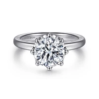 Gabriel & Co 8 Engagement Ring 14K White Gold Victorian ER15763R8W44JJ