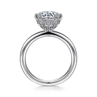 Gabriel & Co 8 Engagement Ring 14K White Gold Victorian ER15763R8W44JJ