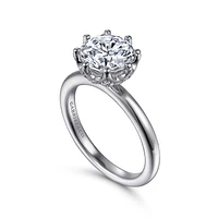 Gabriel & Co 8 Engagement Ring 14K White Gold Victorian ER15763R8W44JJ