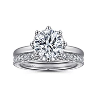 Gabriel & Co 8 Engagement Ring 14K White Gold Victorian ER15763R8W44JJ