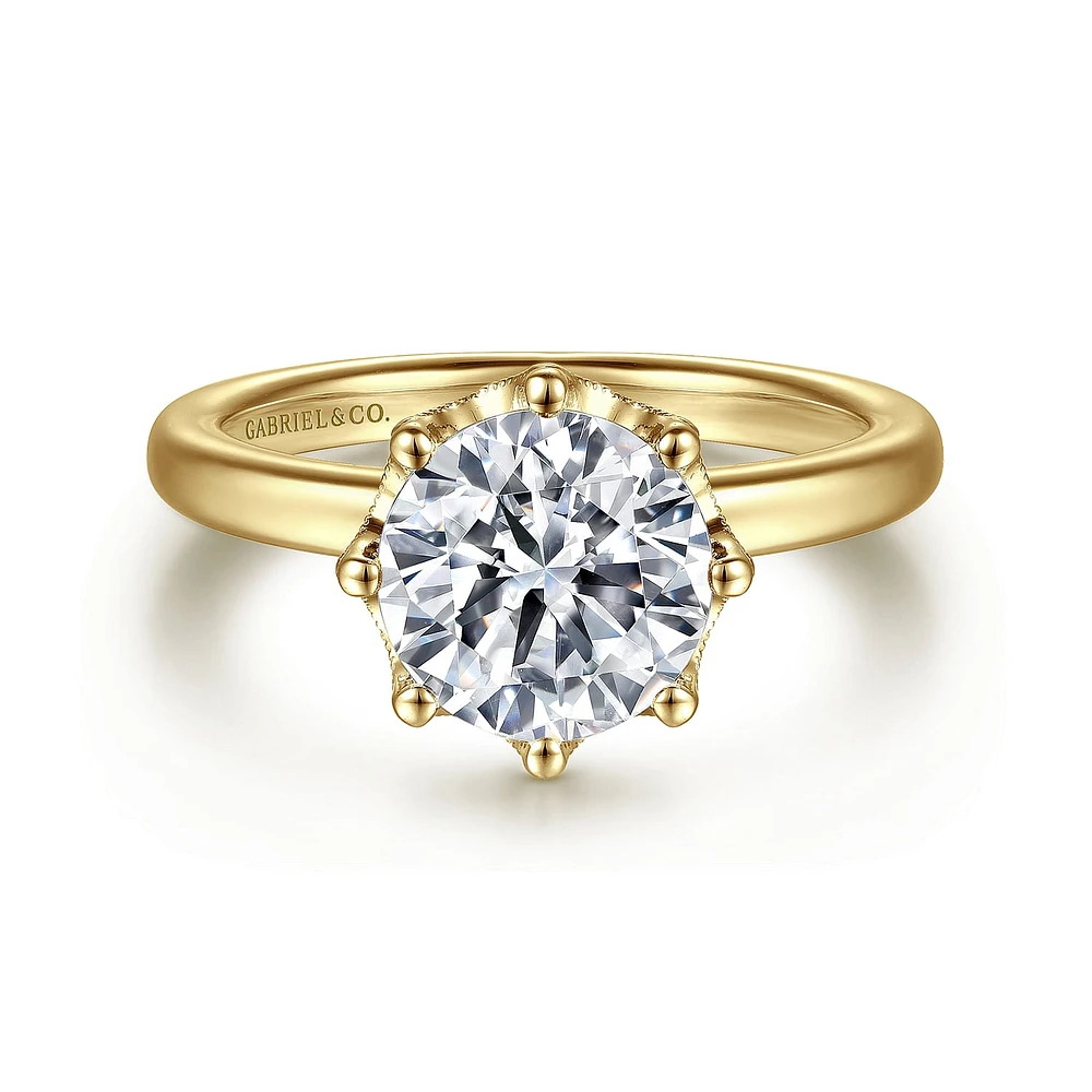 Gabriel & Co 8 Engagement Ring 14K Yellow Gold Victorian ER15763R8Y44JJ