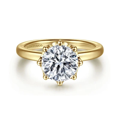 Gabriel & Co 8 Engagement Ring 14K Yellow Gold Victorian ER15763R8Y44JJ