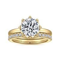 Gabriel & Co 8 Engagement Ring 14K Yellow Gold Victorian ER15763R8Y44JJ