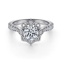 Gabriel & Co 6.5 Engagement Ring 14K White Gold Art Deco ER15764R4W44JJ
