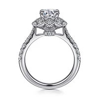 Gabriel & Co 6.5 Engagement Ring 14K White Gold Art Deco ER15764R4W44JJ