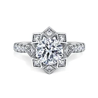 Gabriel & Co 7.4 Engagement Ring 14K White Gold Art Deco ER15764R6W44JJ