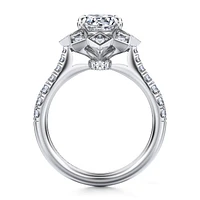 Gabriel & Co 7.4 Engagement Ring 14K White Gold Art Deco ER15764R6W44JJ