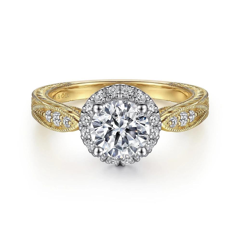 Gabriel & Co 6.5 Engagement Ring 14K Gold Victorian ER15772Q4M44JJ
