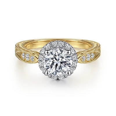 Gabriel & Co 6.5 Engagement Ring 14K Gold Victorian ER15772Q4M44JJ