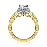 Gabriel & Co 6.5 Engagement Ring 14K Gold Victorian ER15772Q4M44JJ