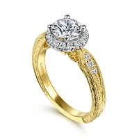 Gabriel & Co 6.5 Engagement Ring 14K Gold Victorian ER15772Q4M44JJ