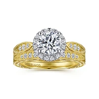 Gabriel & Co 6.5 Engagement Ring 14K Gold Victorian ER15772Q4M44JJ