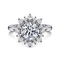 Gabriel & Co 8 Engagement Ring 14K White Gold Starlight ER15778R8W44JJ