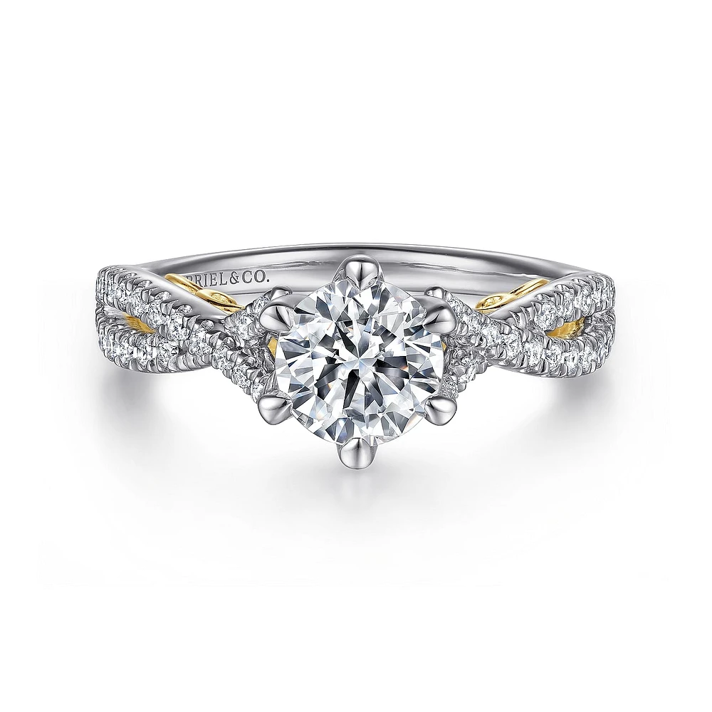 Gabriel & Co 6.5 Engagement Ring 14K Gold Floral Nouveau ER15779R4M44JJ