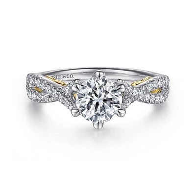 Gabriel & Co 6.5 Engagement Ring 14K Gold Floral Nouveau ER15779R4M44JJ