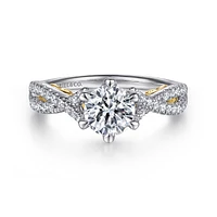 Gabriel & Co 6.5 Engagement Ring 14K Gold Floral Nouveau ER15779R4M44JJ