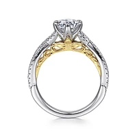 Gabriel & Co 6.5 Engagement Ring 14K Gold Floral Nouveau ER15779R4M44JJ