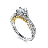Gabriel & Co 6.5 Engagement Ring 14K Gold Floral Nouveau ER15779R4M44JJ