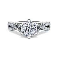Gabriel & Co 7.4 Engagement Ring 14K White Gold Floral Nouveau ER15779R6W44JJ