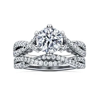 Gabriel & Co 7.4 Engagement Ring 14K White Gold Floral Nouveau ER15779R6W44JJ
