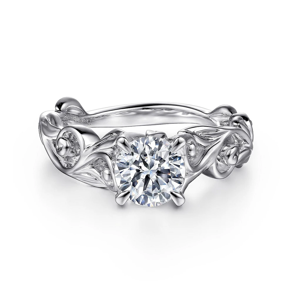 Gabriel & Co 6.5 Engagement Ring 14K White Gold Floral Nouveau ER15781R4W4JJJ