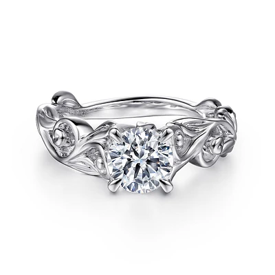 Gabriel & Co 6.5 Engagement Ring 14K White Gold Floral Nouveau ER15781R4W4JJJ