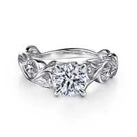 Gabriel & Co 6.5 Engagement Ring 14K White Gold Floral Nouveau ER15781R4W4JJJ