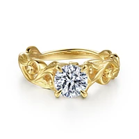 Gabriel & Co 6.5 Engagement Ring 14K Yellow Gold Floral Nouveau ER15781R4Y4JJJ