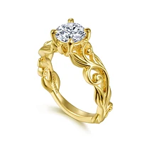 Gabriel & Co 6.5 Engagement Ring 14K Yellow Gold Floral Nouveau ER15781R4Y4JJJ