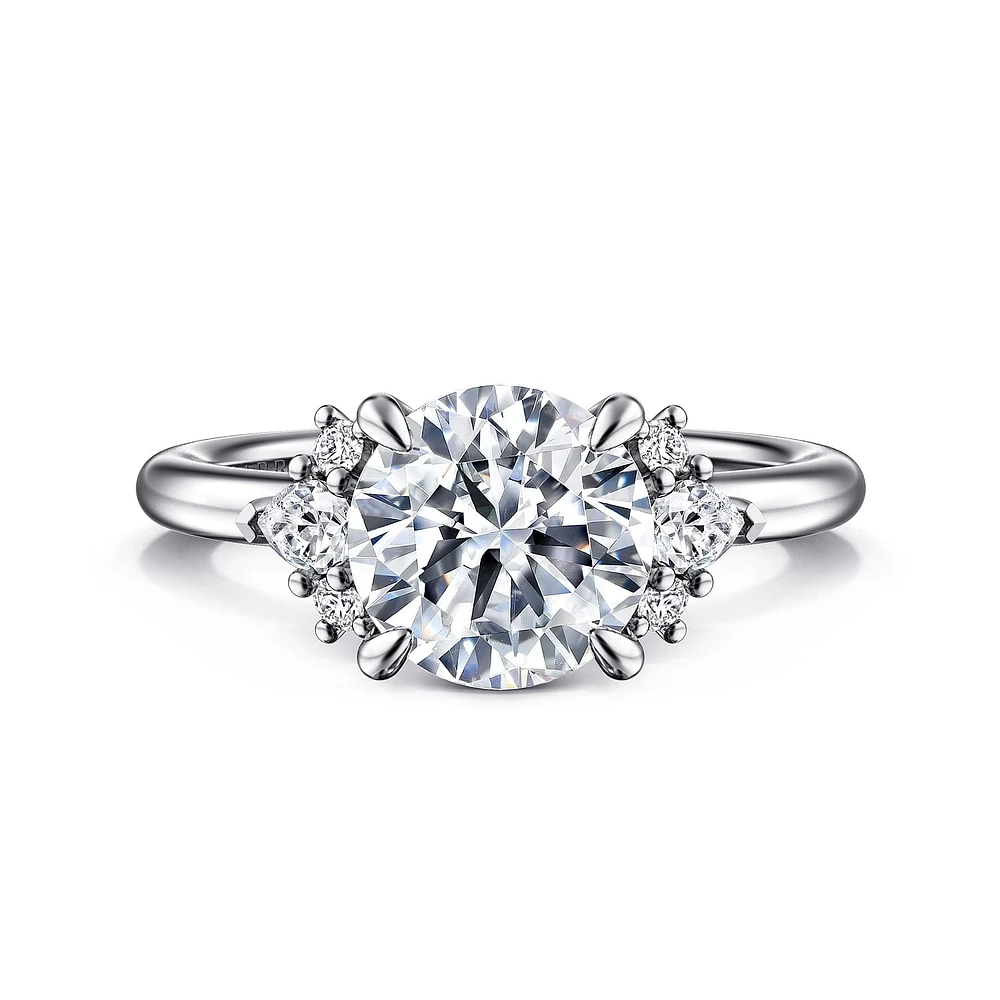Gabriel & Co 8 Engagement Ring 14K White Gold Starlight ER15782R8W44JJ