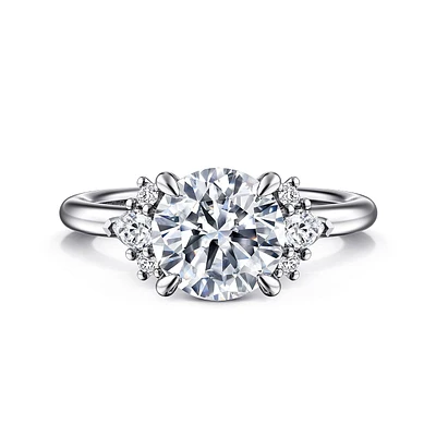 Gabriel & Co 8 Engagement Ring 14K White Gold Starlight ER15782R8W44JJ