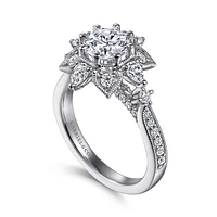 Gabriel & Co 6.5 Engagement Ring 14K White Gold Floral Nouveau ER15783R4W44JJ